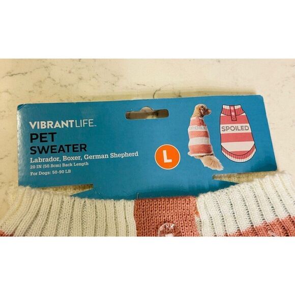 NEW Winter Dog Coat Salmon Pink Size Large “SPOILED”Cute FUN GIFT Fast Ship - Picture 4 of 5